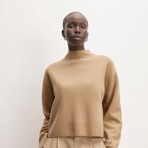 Everlane The Good Merino Wool Mockneck Sweater Tan Base - Size S